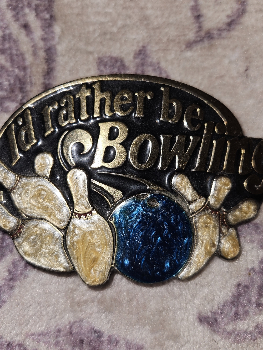 The Great American Buckle Co Id Rather Be Bowling Belt Buckle